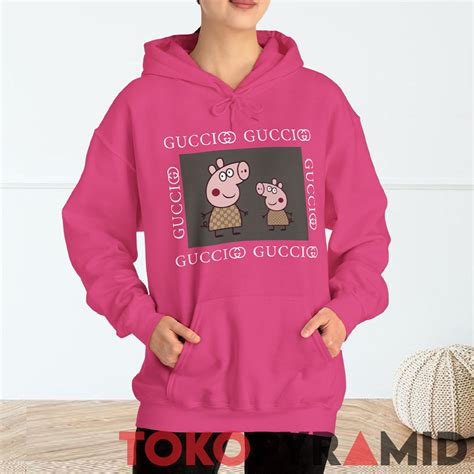 gucci peppa hoodie|Gucci hoodies with faded peppa pig illustration .